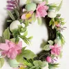 Decorative Flowers Happy Easter Decor Decoration 2024 Wreath Spring Decorating Simulation Egg