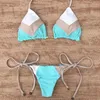 Damen-Bademode, 2-teiliges Damen-Sommer-Bikini-Set, BH, Krawatte, seitlicher G-String, Tanga, Strandanzug, Badeanzug, Baden, Schwimmen