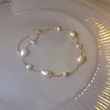 Beaded Vnox Artificial Irregular Simulated Pearl Peads Armband för kvinnor Guldfärgkedja Armband Armband Balot JewelRyl24213