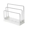 Kitchen Storage Adjustable Chopping Board Rack With Three Poles For High And Low Type Of Cloth Knife