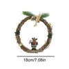 Decorative Flowers Lighted Christmas Wreath Door Window Wall Hanging Waterproof Rattan Reef Battery Powered Garland Home Decoration