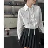 designer CE23 AutumnWinter New Style Age Reducing Embroidery Hook Flower Short Shirt+High Waist Slimming pleated skirt 7VAZ