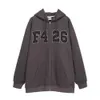 Cina-chic Autunno Coppia Hip Hop Cerniera F426 Grande LOGO Stampa Cappotto Casual Allentato Uomini e Donne Maglione con Cappuccio da Donna