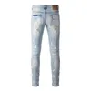 Lila varumärke jeans amerikansk high street blå nödställd