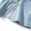 Spring Vintage Casual Korean Długie płaszcz dżinsowy Kobiety z paskiem High Street Lose Casual Autumn Dżins Trench Płaszcz Obiterowy S-2XL 240228