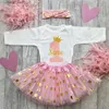 Jurken voor meisjes Gepersonaliseerde babyverjaardagsbody's Taartjurken Aangepaste babymeisjesjurk Babymeisjes Tutu met pailletten Rokken Kleding Verjaardagscadeau L240310