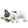 Sevimli uzanan uyuyan Fransız Bulldog Puppy Lifik benzeri heykel heykel çocukları hediye oyuncakları c0220229s