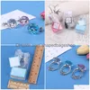 Party Favor 3 Color Round Formed Acrylic Diamond Ring KeyChain Nyckel gynnar gåvor WEN4676 Drop Delivery Home Garden Festive Supplies Eve DHTXP