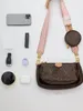Designväska axelpåsar mode väskor avtagbar axel rem blommönster belagd duk klassisk stil crossbody väska präglad handväska