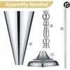 10 PCS Tablett Silver Metal Wedding Flower Trumpet Vase 165 tums borddekorativ hemdekoration Freight Free 240306