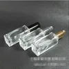 30ML Empty Clear Glass Perfume Spray Bottle 1Oz Refillable Square Atomizer with Black Gold Black Pump Cap Thgej Lnreo