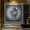 Romantische Metalen Figuur Standbeeld Art Frame Canvas Schilderij 3D Abstract Posters en Prints Muur Foto Woonkamer Home Decoratie H1187Y