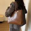 HBP Vintage Leder Tragetaschen für Frauen 2024 Frühling Designer Weibliche Einfache Schulter Tasche Dame Retro Handtaschen