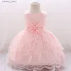 Robes de fille Rose Blanc Bébé Fille Robe 1er Anniversaire Robe Pour Noël Enfants Vêtements Enfant Baptême Princesse Soirée Vêtements Robes L240313