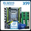 Conjunto de placa-mãe JIESHUO AMD X99 (D4) + A750 + E5 2676V3 + 16GB de memória x2X99 + A750X99 + A750 + Memória x2X99 + A750 + CPUDDR4 GPU Vídeo