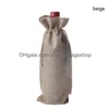 Presente Envoltório Juta Vinho Sacos Champagne Garrafa Ers Bolsa Burlap Embalagem Saco Festa Decoração202173 Drop Delivery Home Garden Festivo Supp Dhgj0