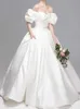 Satin Wedding Dress with Side Pockets Elegant Strapless Lace-up/Zipper Back Bridal Gowns Top Quality 2024 New Arrival