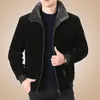 Vestes pour hommes Huaxing Léopard Veste en coton en velours côtelé pour l'hiver Isolation épaissie en peluche d'âge moyen