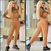 Femmes Designer TrackSuits Zipper Pull Pull Jogger Pantalon Lettre de luxe Imprimer Deux pièces Ensemble Femme Sexy Slim Sportwear Sweatershirt Vêtements pour femmes