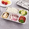 Plates Stainless Steel Dining Plate Compartment Children Fruit Snack Tray Baby Bowl Kitchen Tableware