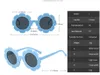 Sun flower crianças bonito protetor solar ao ar livre óculos de sol 2024 bebê diversão rua fotografia tendência crianças óculos de sol transfronteiriços