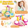 Dzieciowe bębny Ustaw małe dzieci muzyczne instrumenty edukacyjne dla niemowląt zabawki dla dziewczyn mikrofon zajęcia uczenia się Prezenty Y240226