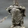 10 cabeça de dragão de prata chinês guerreiro lealismo guangong guan yu deus estátua de metal artesanato288s