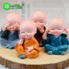 4 pcs lot Small Buddha Statue Monk Resin Figurine Crafts Home Decorative Ornaments Miniatures Crafts Creative T200710295q