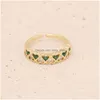 Ringen 2022 Lente Groene Liefde Slang Bloem Set Mode Zirkoon Cross Womens Ring R088 Drop Levering Sieraden Dhu4Q