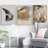 Nordic Golden and Black Wing Wall Art Canvas Paintings Abstract Leaves Wall Art Prints and Posters for Living Room Home Decor222S
