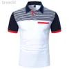 Polos pour hommes Polo à manches courtes Polo à rayures Polo nouveaux vêtements été Streetwear décontracté mode ldd240312