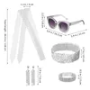 Broches Jaren '70 Disco Accessoires Set (Set van 5) Witte Jurken Hoofdbanden Voor Vrouwen Kunstmatig Metaal Kostuum Sieraden Dames