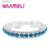 Perlé Top Vente 925 Bracelets En Argent Sterling Plein AAA Zircon Cristal Autrichien Femme Femmes Lien Chaîne Bijoux Bracelets 14 ColorsL24213