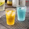 Tumblers akrylrestaurang Drinking Cup Breaking Resistant Frosted Transparent Mugg Tea Beer Beverage Glass