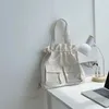 HBP Bolsa de ombro plissada casual de cor sólida, mochila versátil de grande capacidade com muitos bolsos para estudantes