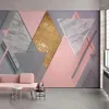 Personnalisé Po Papier Peint 3D Style Nordique Rose Losange Géométrie Peintures Murales Salon Chambre Peinture Murale Papel De Parede 3D Fresco1263W