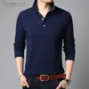 Polos pour hommes printemps coton manches Polos Streetwear mode vêtements de base solide nouvelle entreprise décontracté ldd240312