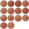 Conjunto completo de moedas dos eua 18391852 14 peças datas diferentes para cabelo trançado escolhido grandes centavos 100 cópia de cobre coins296b