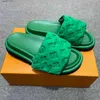 Slippers 2024 New fashion Pillow Pool slides sandal summer beach sandale top canvas Sliders Mens luxury Designer slipper gift slippers Mules with box 35-46H240312