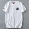 Summer Pure Cotton T-shirt, krótka marka NY, haftowana okrągła szyja, t-shirt na pół rękaw