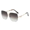 Zonnebril V Vierkant Oversized Bril Dames Luxe Man/ Randloze Zon Klassiek Vintage Outdoor Oculos De Sol UV400