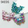 Brosches SKLES KVINNA LUXURY FULL RHINESTONE BUTTERFLY PINS Vintage Classic Crystal Insect Series Pin For Lady Party Jewelry