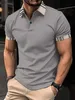 Men's Polos Summer Solid Printed Collar POLO Shirt Short Sleeve Clothing Casual College Style ldd240312