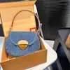 Pôr do sol designer bolsa denim lona underarm saco para cross body wear denim azul moda sacos de lona lona de alta qualidade sacos de ombro alça de ombro ajustável