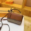 Mulheres cavalo desenhado carruagem bolsa de ombro moda lichia impressão bolsa de luxo lona couro fivela ouro espelho quadrado crossbody saco