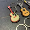 Keychains Lanyards New Musical Instrument Silicone Guitar Pvc Soft Keychain Cartoon Small Gift Pendant K5156 ldd240312