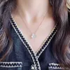 V Necklace V Gold Plated Mijin Full Diamond Clover Necklace CNC Precision Fashion Internet Red Necklace High Quality Jewelry