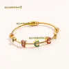 Brazalete Brazalete Pulseras de estilo de moda para mujer Brazalete de cristal para mujer Diseñador de lujo Joyería con letras Chapado en oro de 18 quilates Acero inoxidable Amantes de la boda Brazaletes de regalo