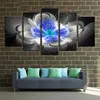 Abstract Blauwe Bloem Ingelijste Schilderij 5 Stuks Posters En Prints Muur Art Canvas Muur Foto Voor Woonkamer Decor2805