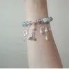 Designer di gioielli per donna Bracciale in vetro con fiori di cristallo Bracciale con perline con ciondolo a farfalla Bracciale dolce e fresco Per braccialetti a mano alla moda per ragazze